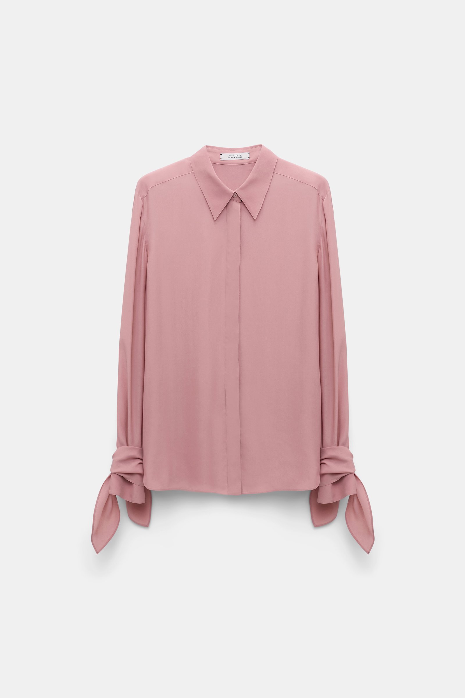 Dorothee Schumacher Silk-viscose crêpe de Chine tie-sleeve blouse tan