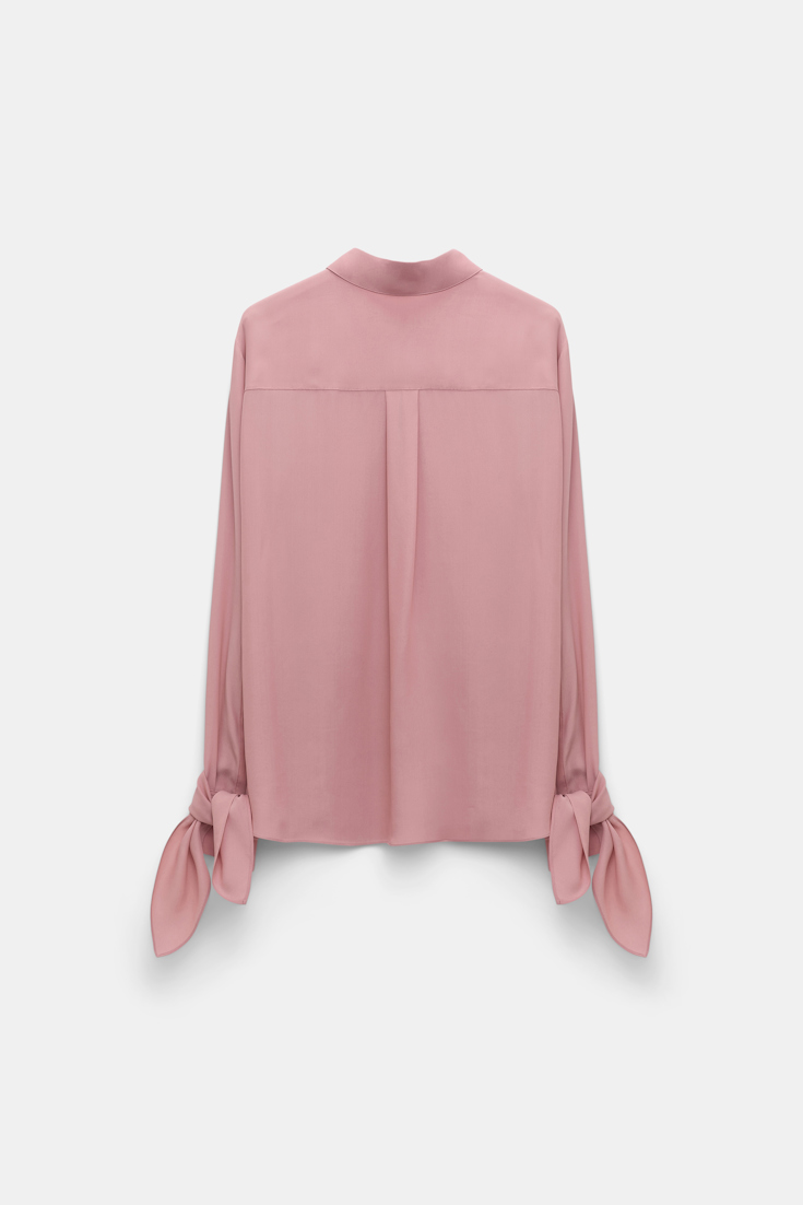 Dorothee Schumacher Silk-viscose crêpe de Chine tie-sleeve blouse tan