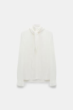 Dorothee Schumacher Bluse mit Schal-Element camellia white