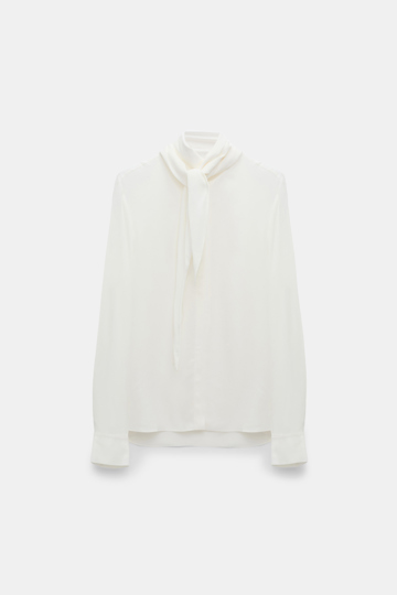 Dorothee Schumacher Bluse mit Schal-Element camellia white
