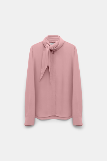 Dorothee Schumacher Flowing silk-viscose crêpe de Chine blouse with tie tan