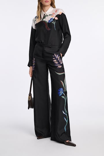 Dorothee Schumacher Hose aus Seidentwill mit Signature-Print autumn garden