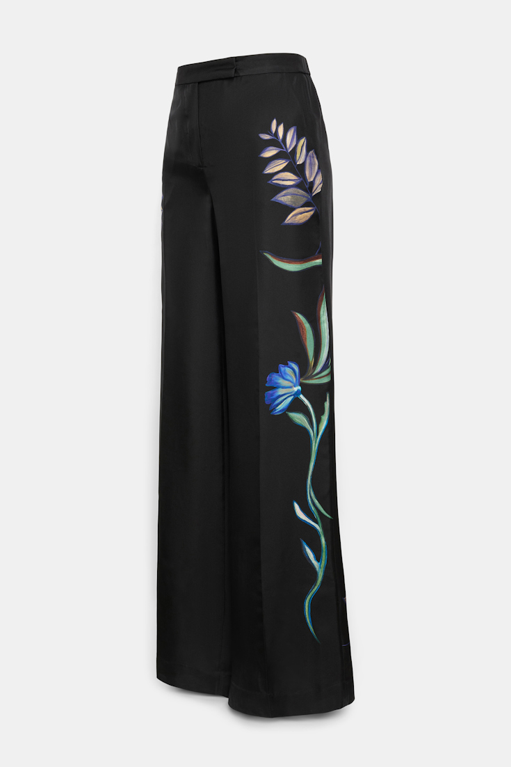 Dorothee Schumacher Hose aus Seidentwill mit Signature-Print autumn garden