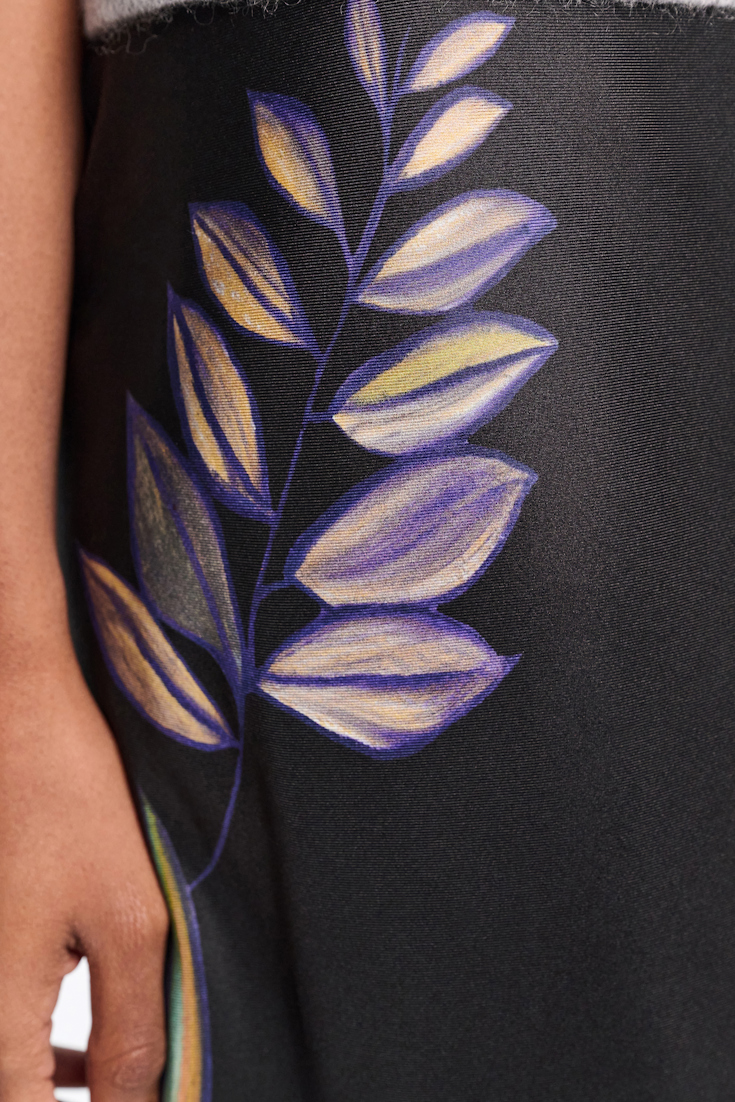 Dorothee Schumacher Silk midi-skirt with placement print autumn garden