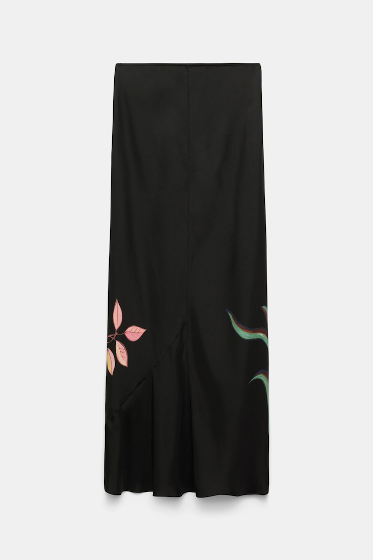 Dorothee Schumacher Silk midi-skirt with placement print autumn garden