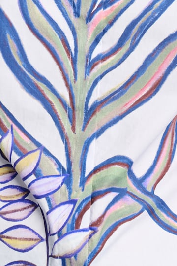 Dorothee Schumacher Halbarmbluse aus bedruckter Baumwoll-Popeline blue autumn