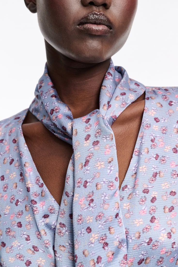 Dorothee Schumacher Printed midi dress in hammered satin Baby Blossom blue