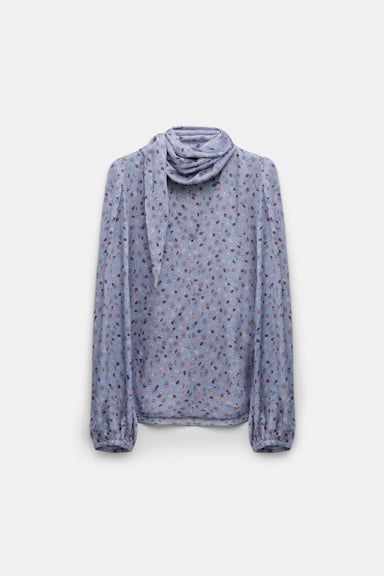 Dorothee Schumacher T-Blouse aus gehämmertem Satin Baby Blossom blue