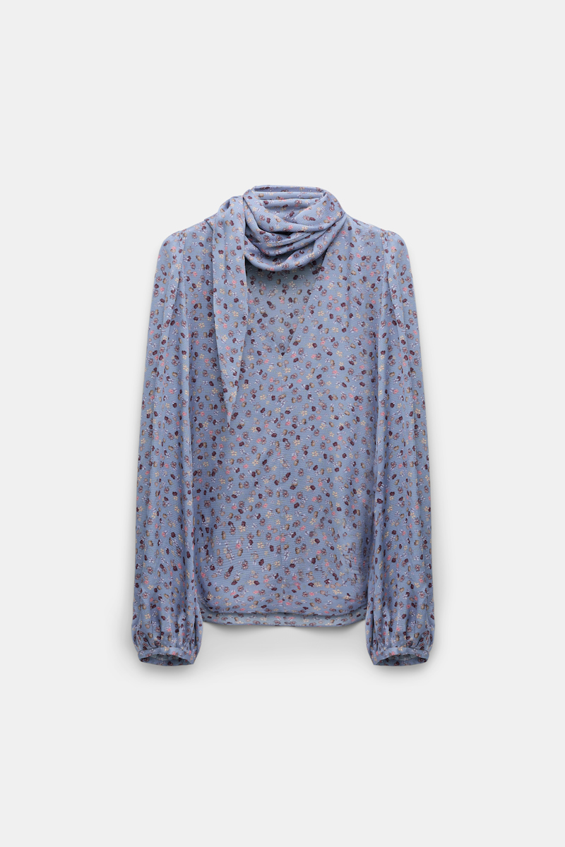 Dorothee Schumacher Printed Blouse In Hammered Satin In Multi