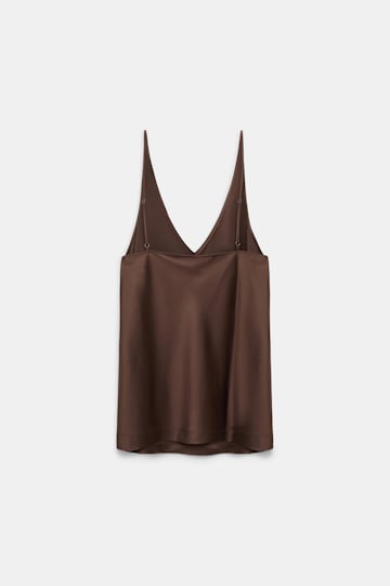 Dorothee Schumacher Seidentop mit verstellbaren Trägern dark chocolate