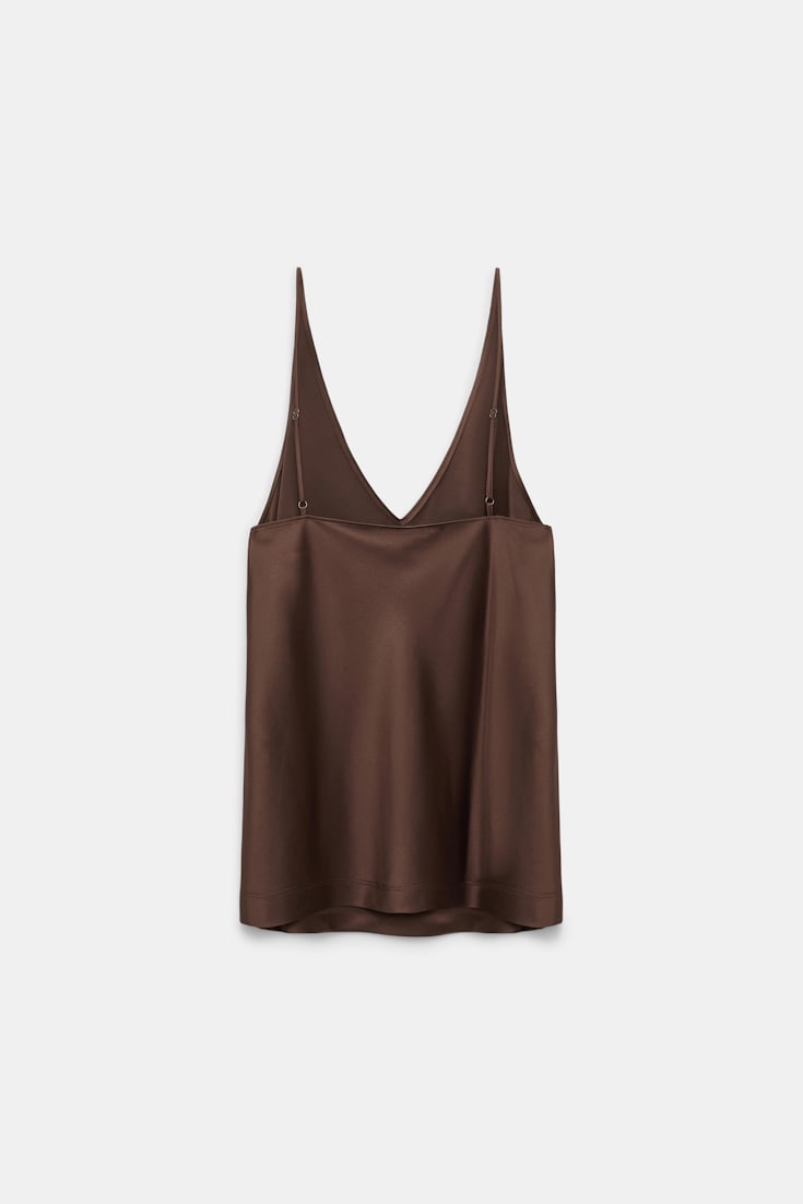 Dorothee Schumacher Seidentop mit verstellbaren Trägern dark chocolate