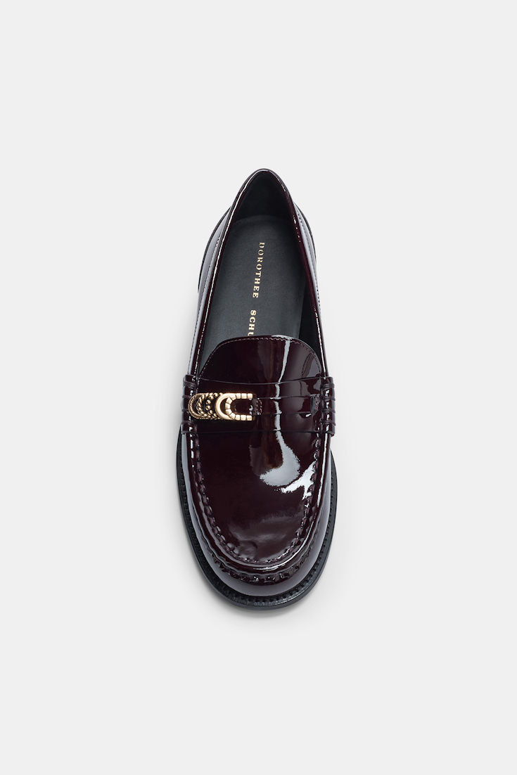Dorothee Schumacher Loafers mit Signature D-Rings chocolate tweed