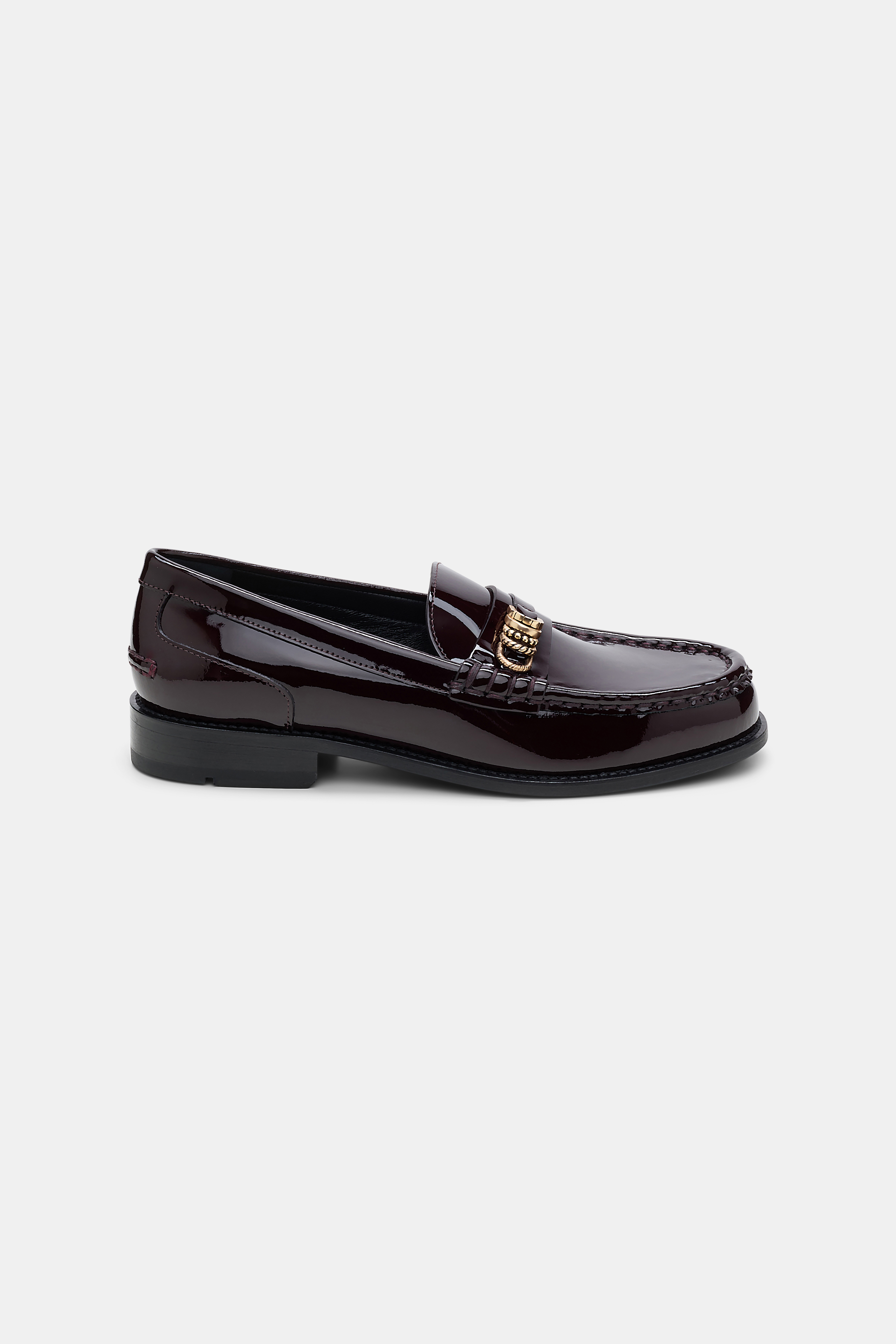 Dorothee Schumacher Patent calf leather loafers chocolate tweed