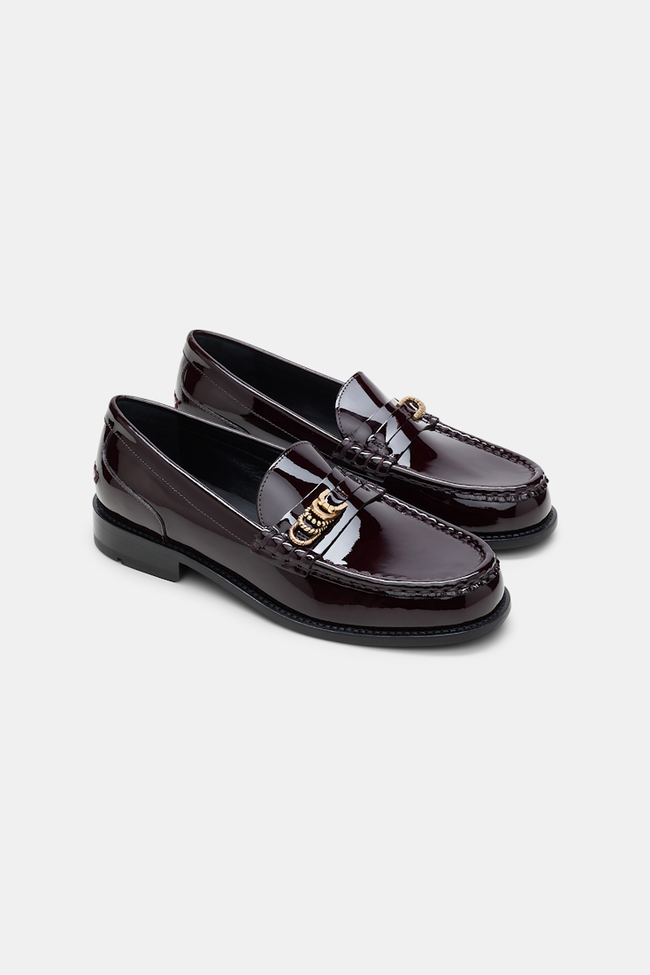 Dorothee Schumacher Loafers mit Signature D-Rings chocolate tweed