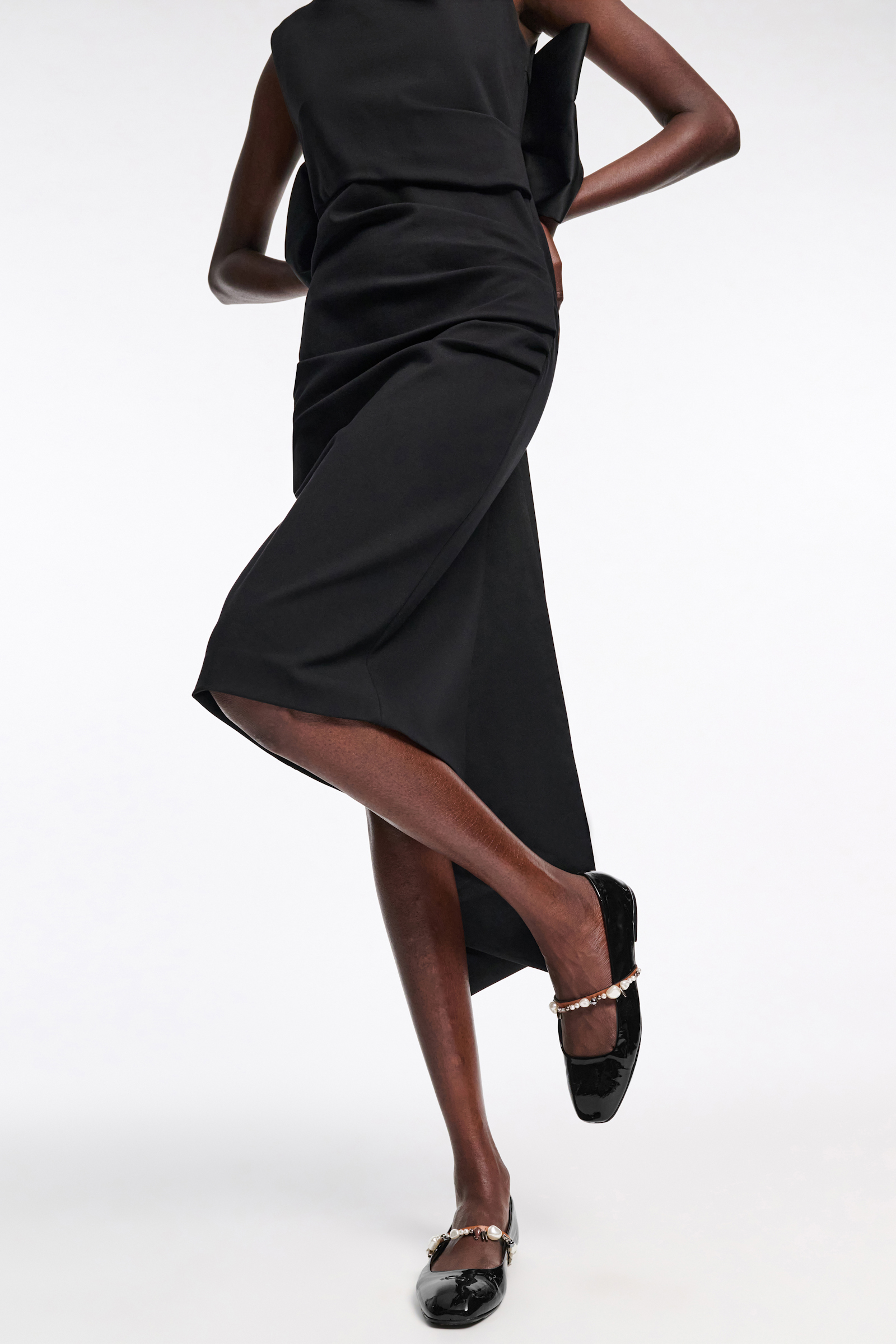 Dorothee Schumacher Pearl-embellished Mary-Janes pure black