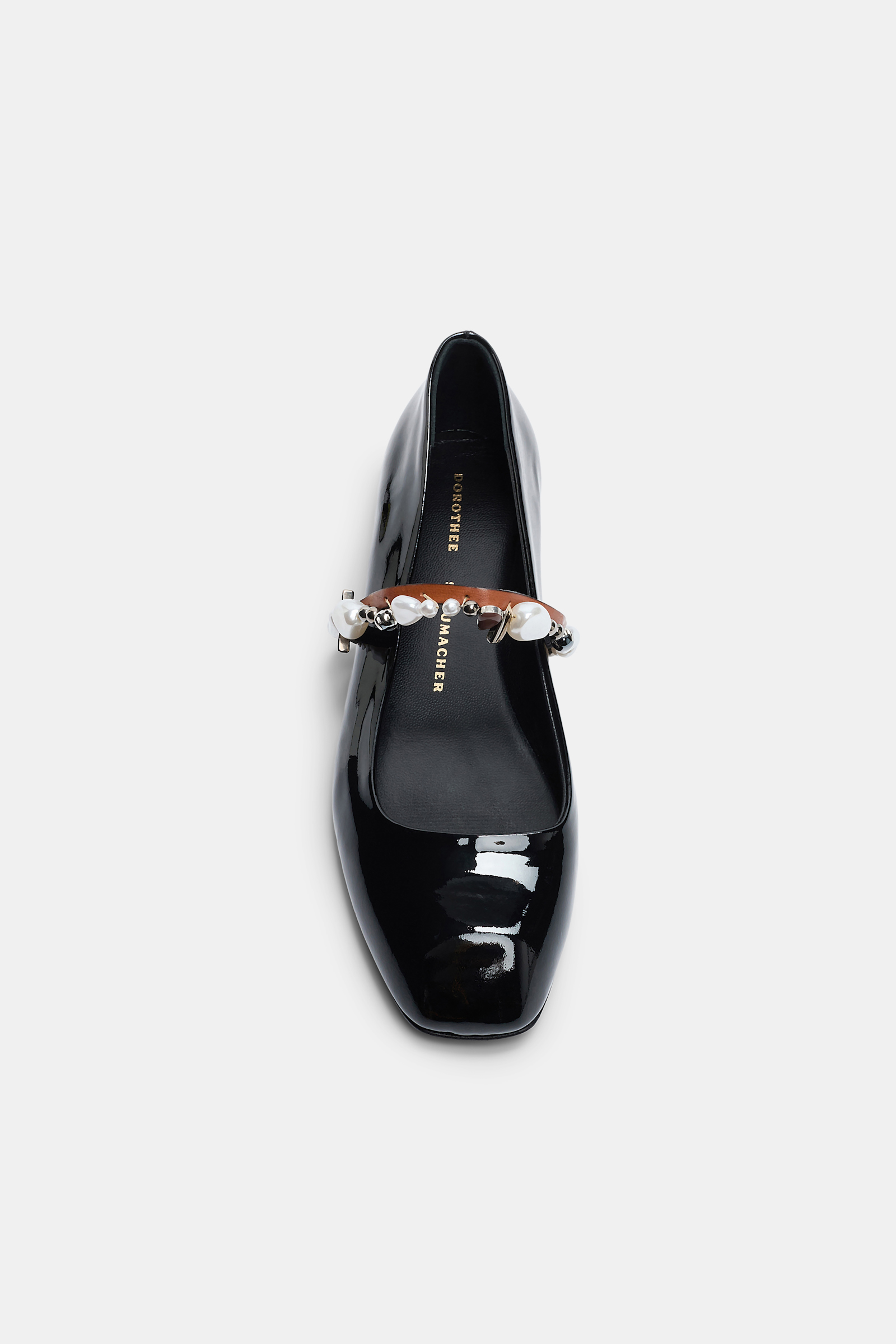 Dorothee Schumacher Pearl-embellished Mary-Janes pure black