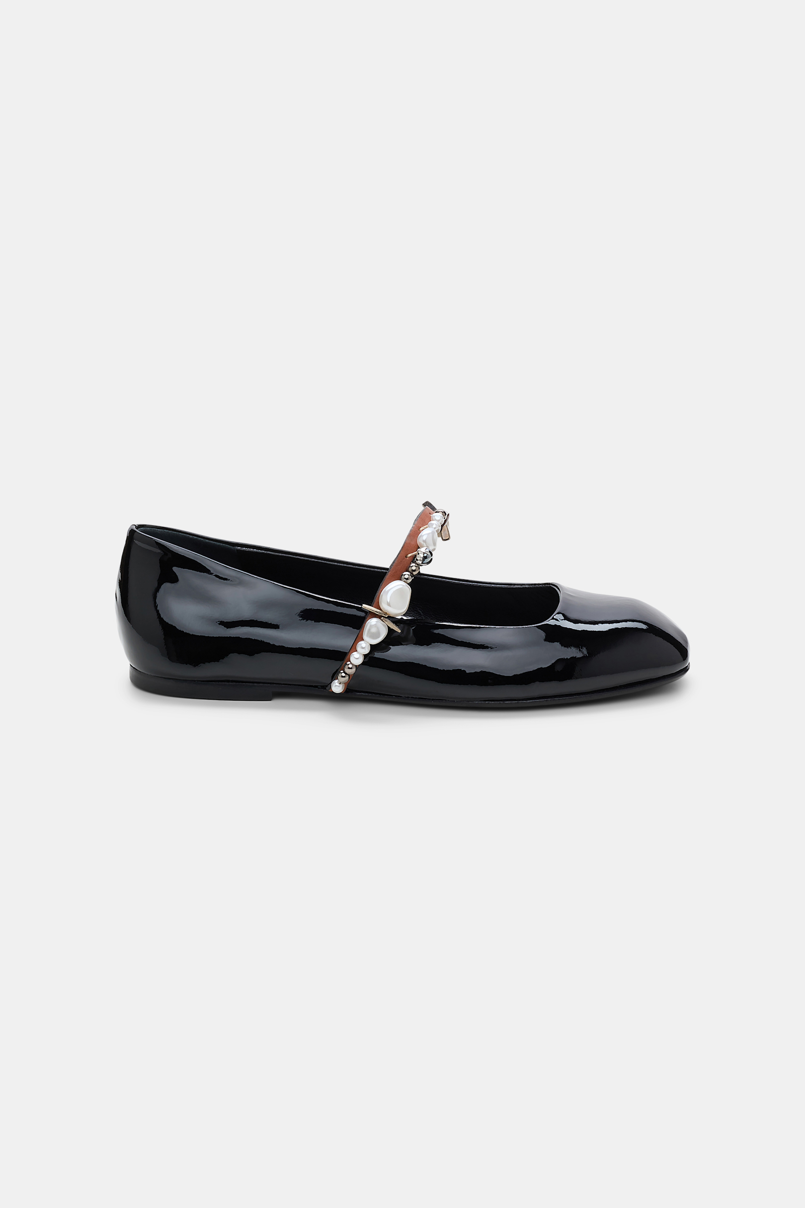 Dorothee Schumacher Pearl-embellished Mary-Janes pure black