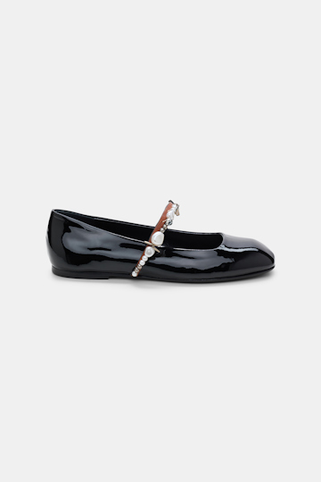 Dorothee Schumacher Mary-Jane Ballerinas mit Perlen-Strap pure black
