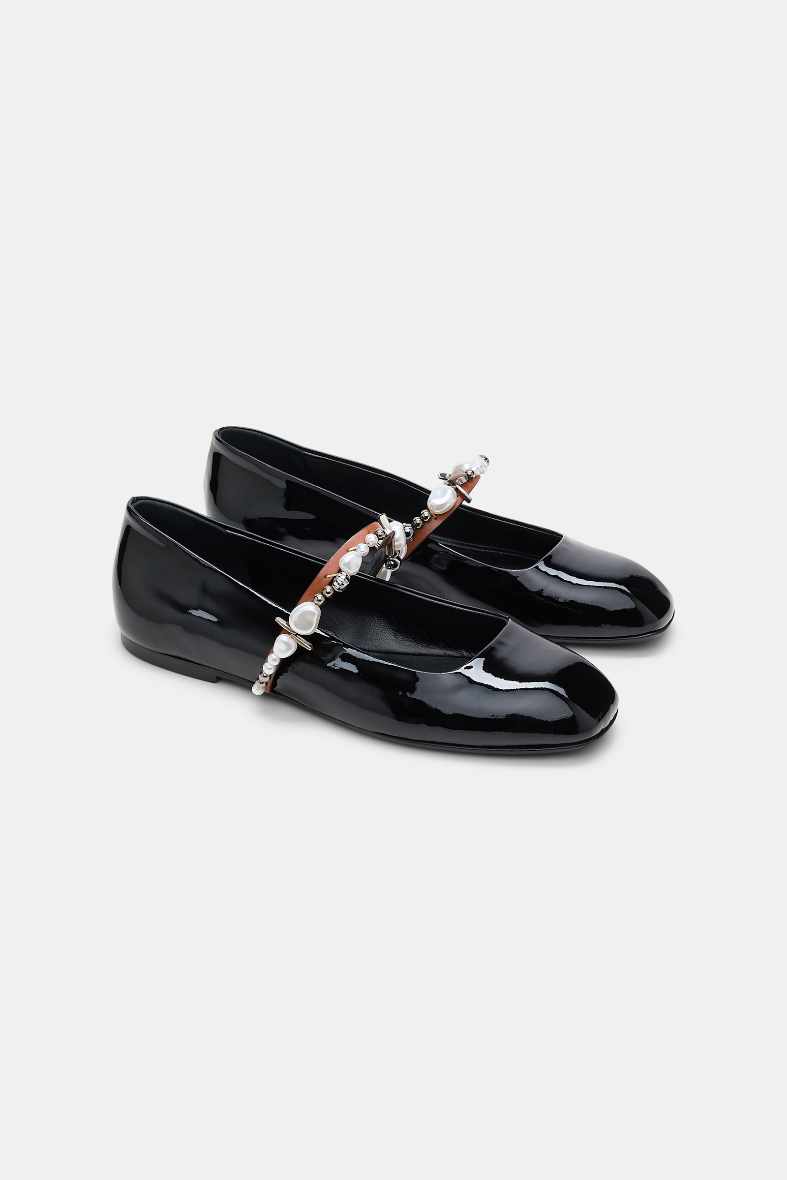 Dorothee Schumacher Pearl-embellished Mary-Janes pure black