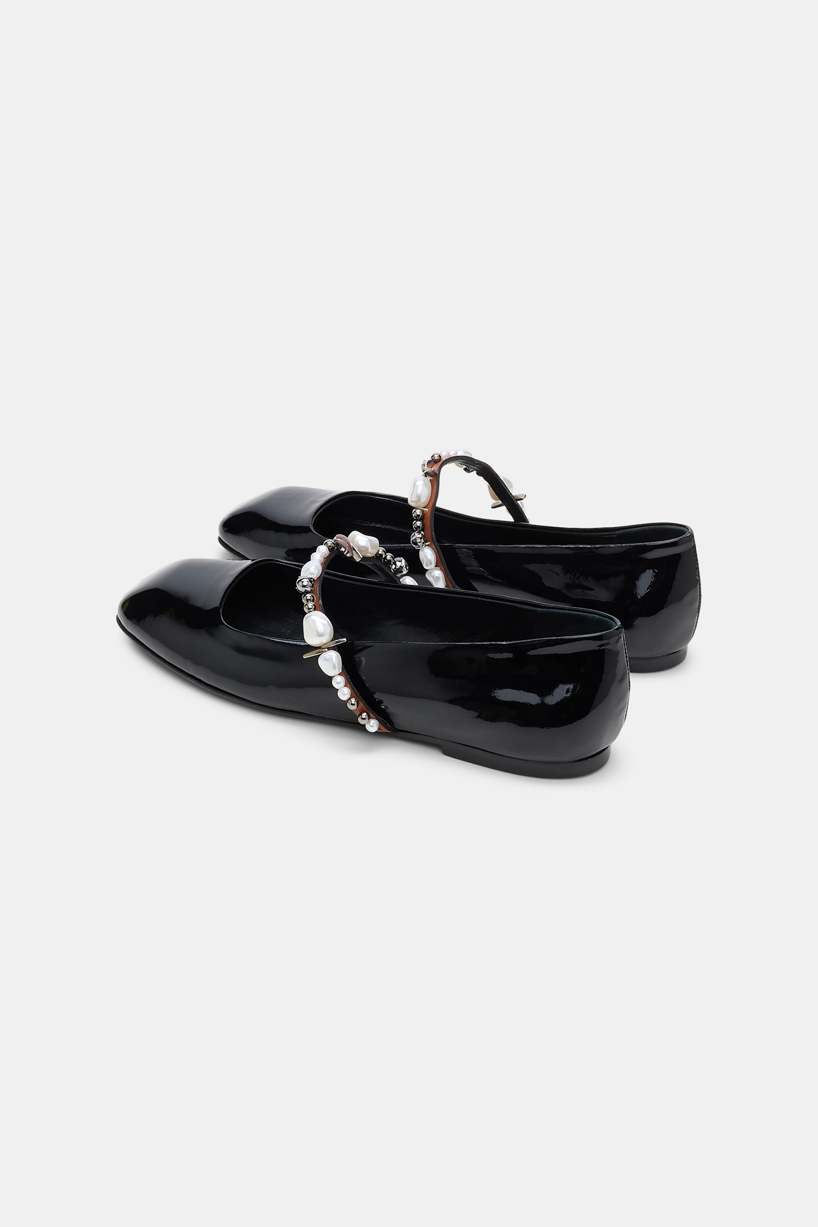 Dorothee Schumacher Pearl-embellished Mary-Janes pure black