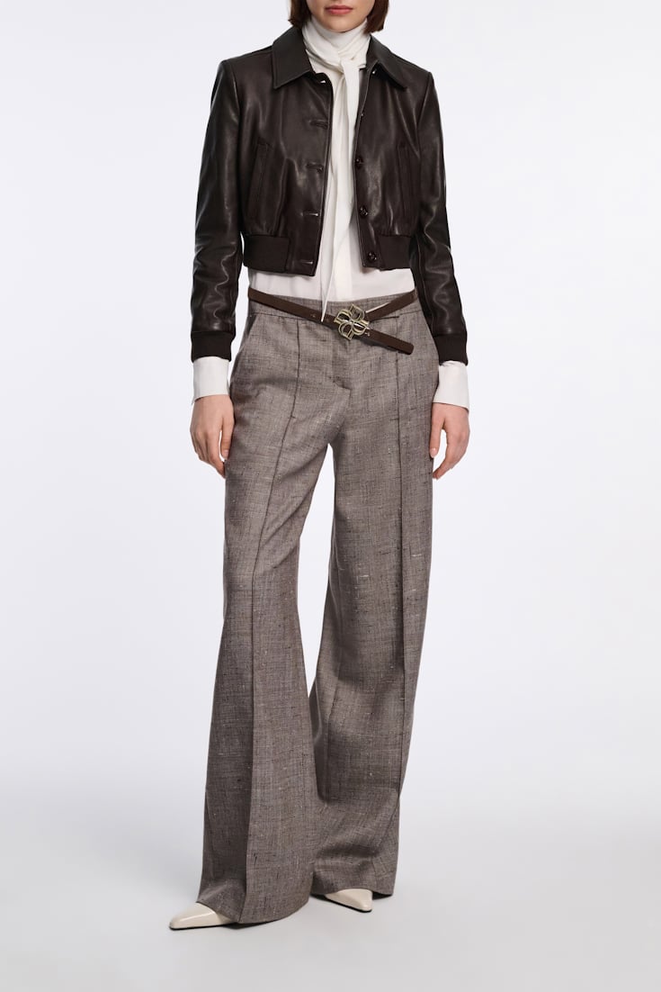 Dorothee Schumacher Gürtel mit D-Rose Schließe chocolate tweed