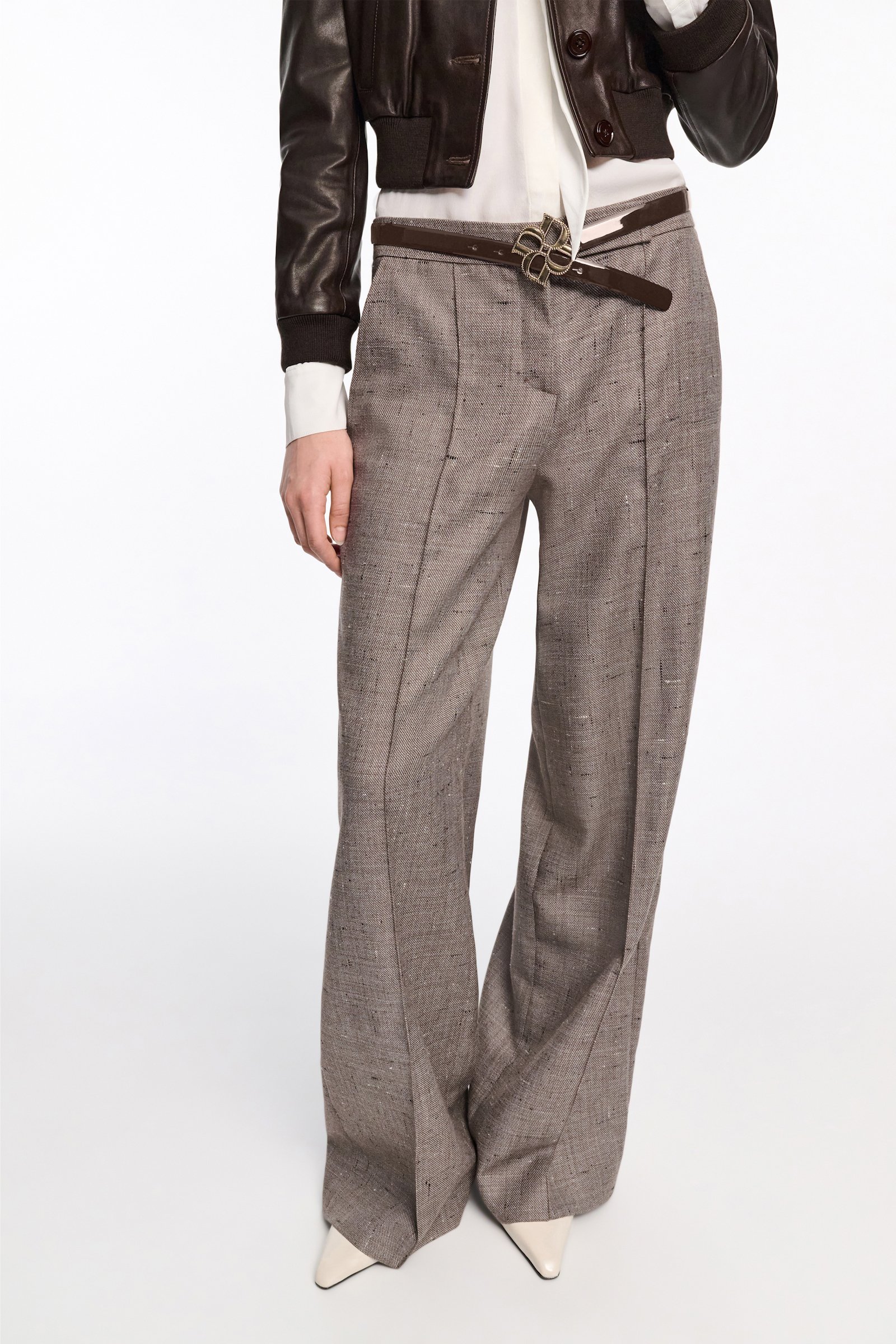 Dorothee Schumacher Gürtel mit D-Rose Schließe chocolate tweed