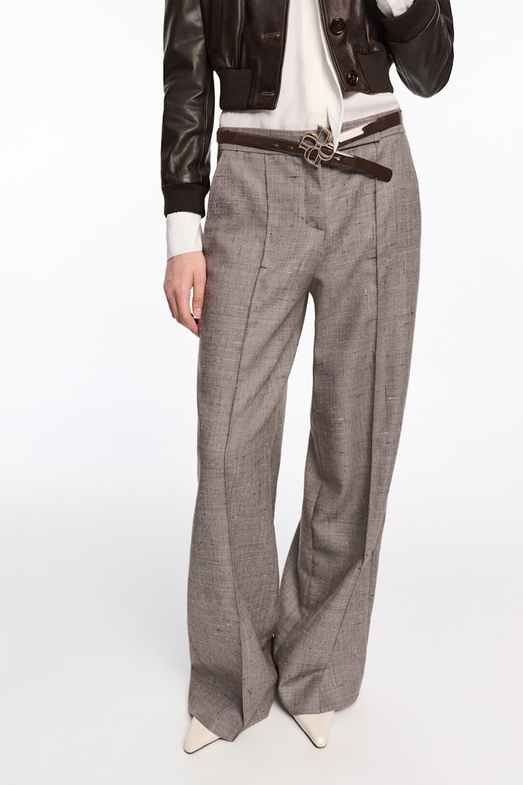 Dorothee Schumacher Gürtel mit D-Rose Schließe chocolate tweed
