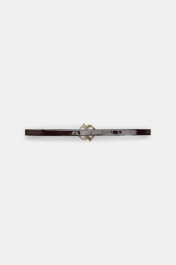 Dorothee Schumacher D-Rose buckle belt chocolate tweed
