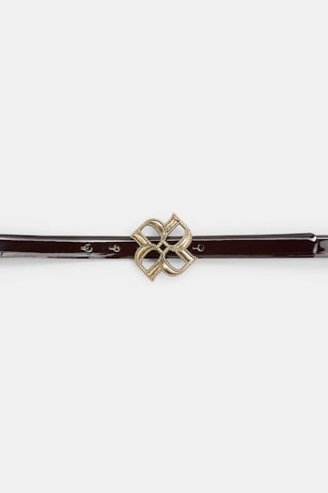 Dorothee Schumacher D-Rose buckle belt chocolate tweed