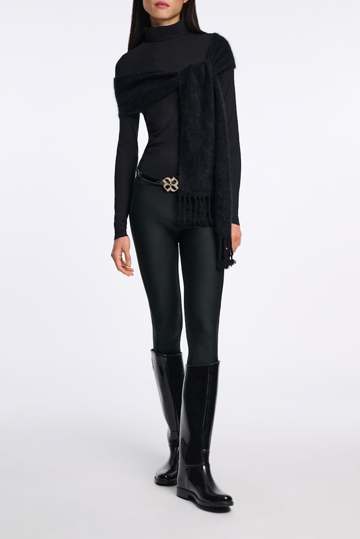 Dorothee Schumacher Gürtel mit D-Rose Schließe pure black