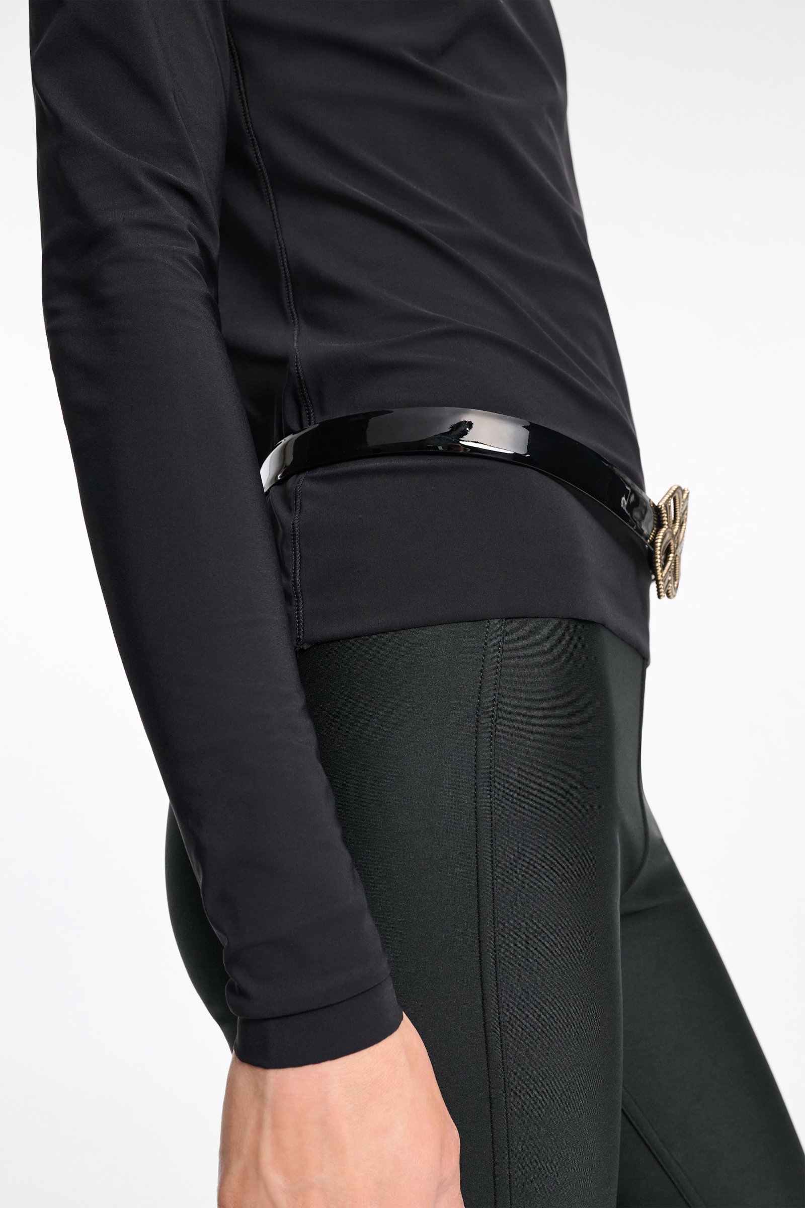 Dorothee Schumacher Gürtel mit D-Rose Schließe pure black