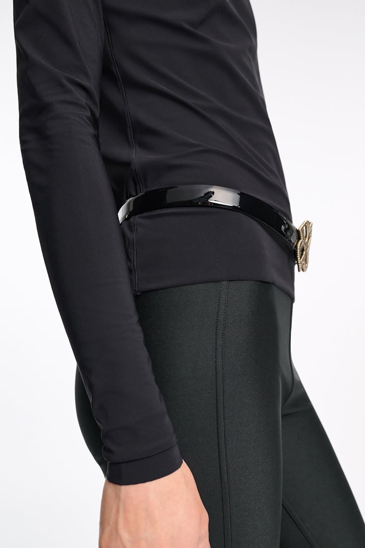 Dorothee Schumacher Gürtel mit D-Rose Schließe pure black