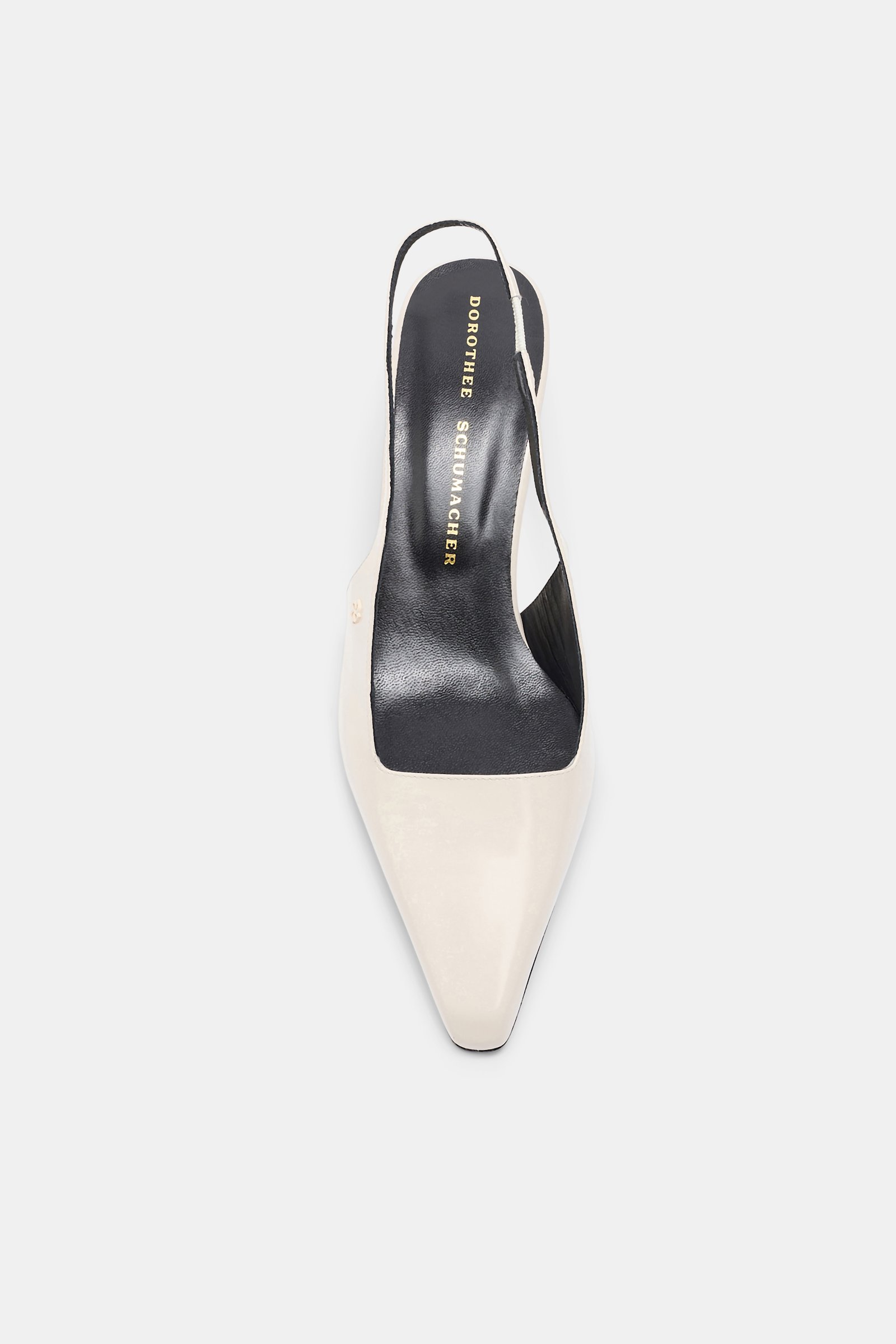 Dorothee Schumacher Slingback graphic contour wedges dark cream