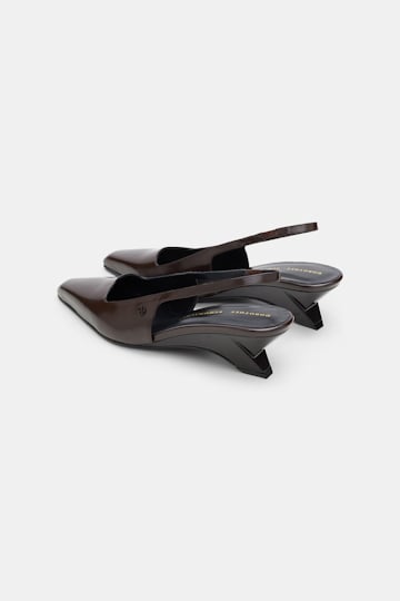 Dorothee Schumacher Slingback Wedges chocolate tweed