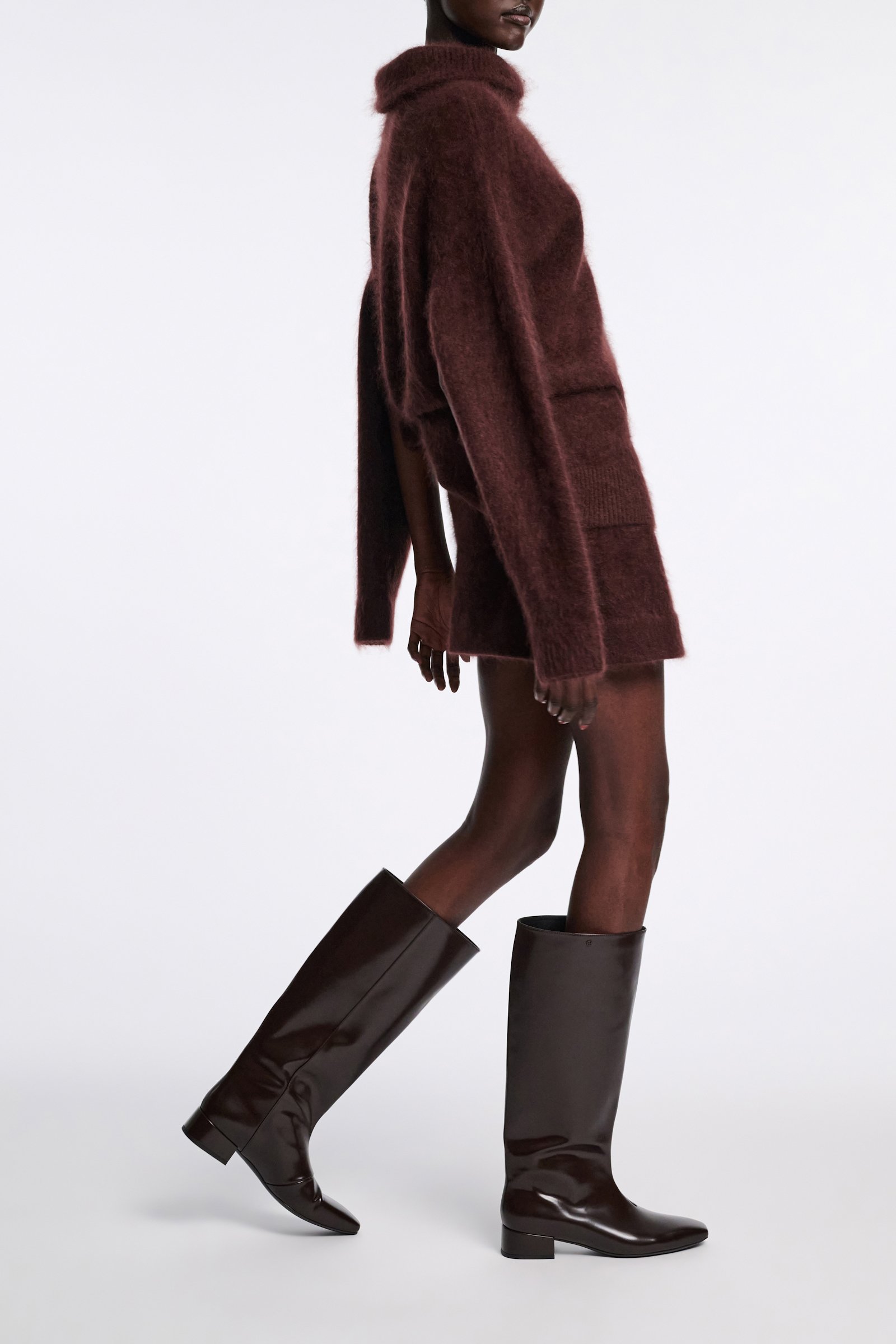 Dorothee Schumacher Reitstiefel aus Leder chocolate tweed