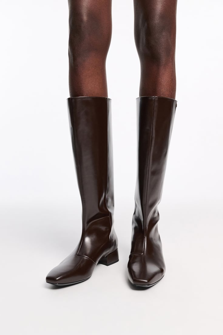 Dorothee Schumacher Reitstiefel aus Leder chocolate tweed