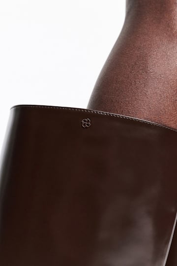 Dorothee Schumacher Reitstiefel aus Leder chocolate tweed