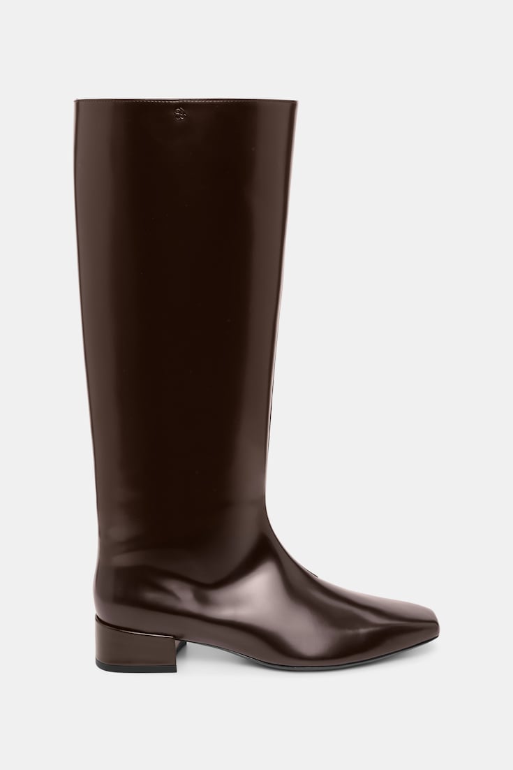Dorothee Schumacher Reitstiefel aus Leder chocolate tweed