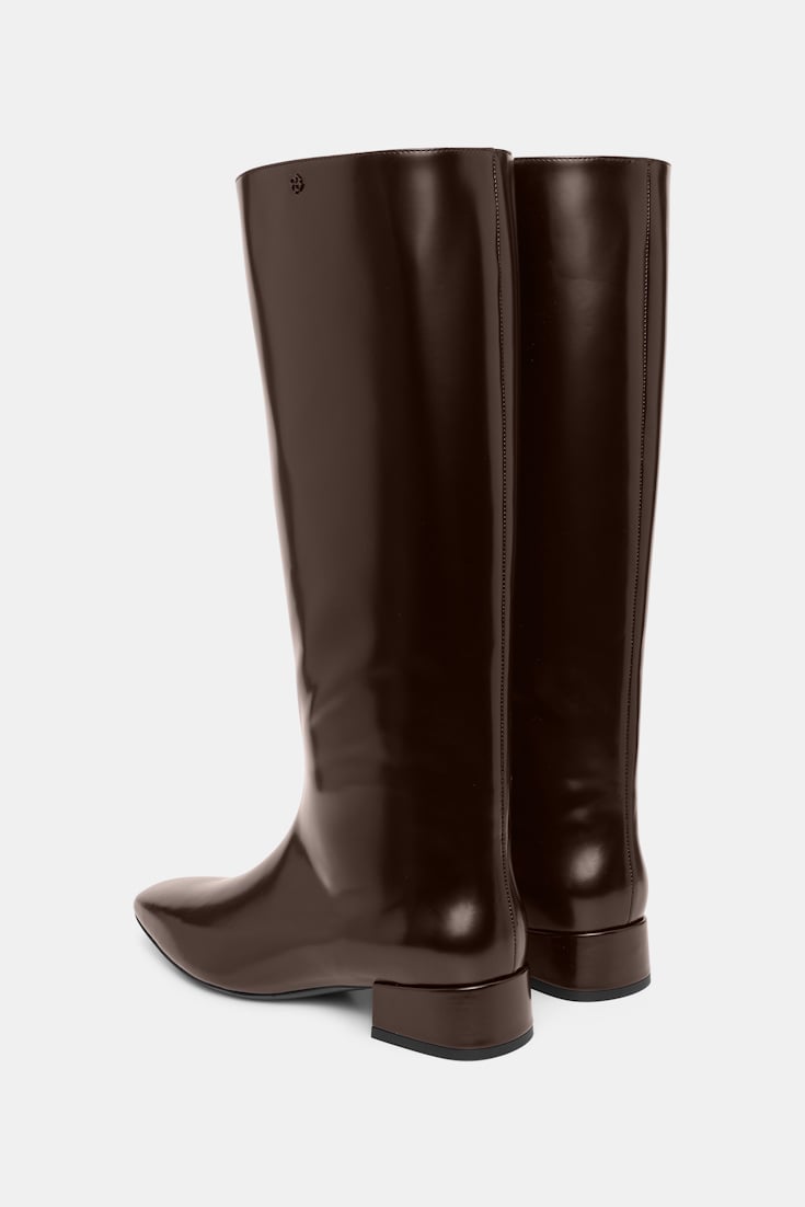 Dorothee Schumacher Reitstiefel aus Leder chocolate tweed
