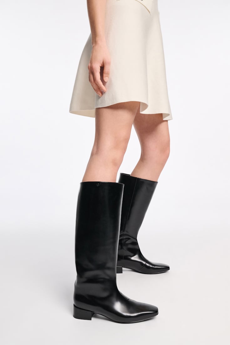 Dorothee Schumacher Reitstiefel aus Leder pure black