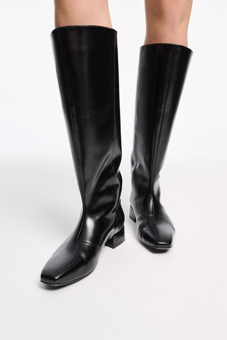 Dorothee Schumacher Reitstiefel aus Leder pure black