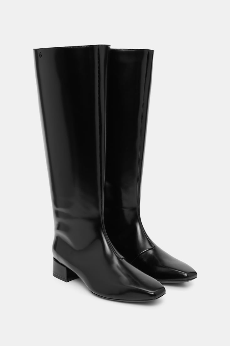 Dorothee Schumacher Reitstiefel aus Leder pure black