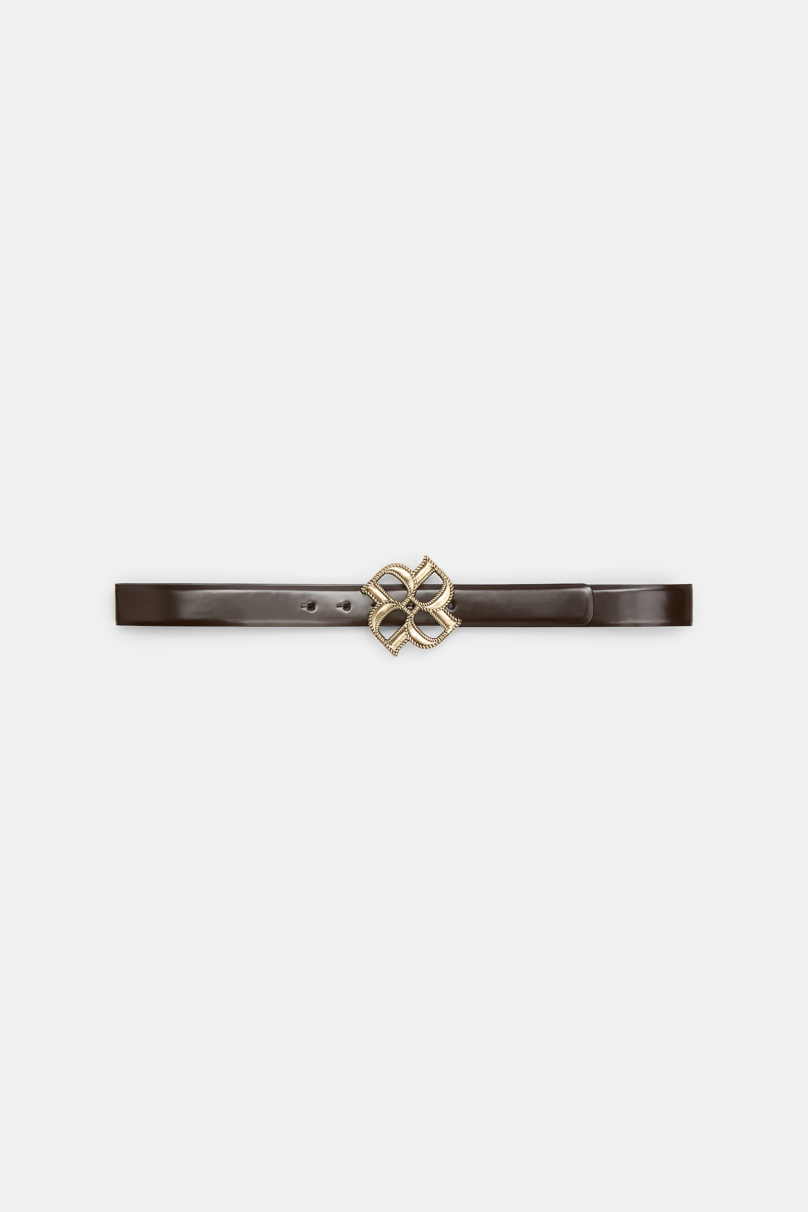 Dorothee Schumacher D-Rose buckle belt chocolate tweed