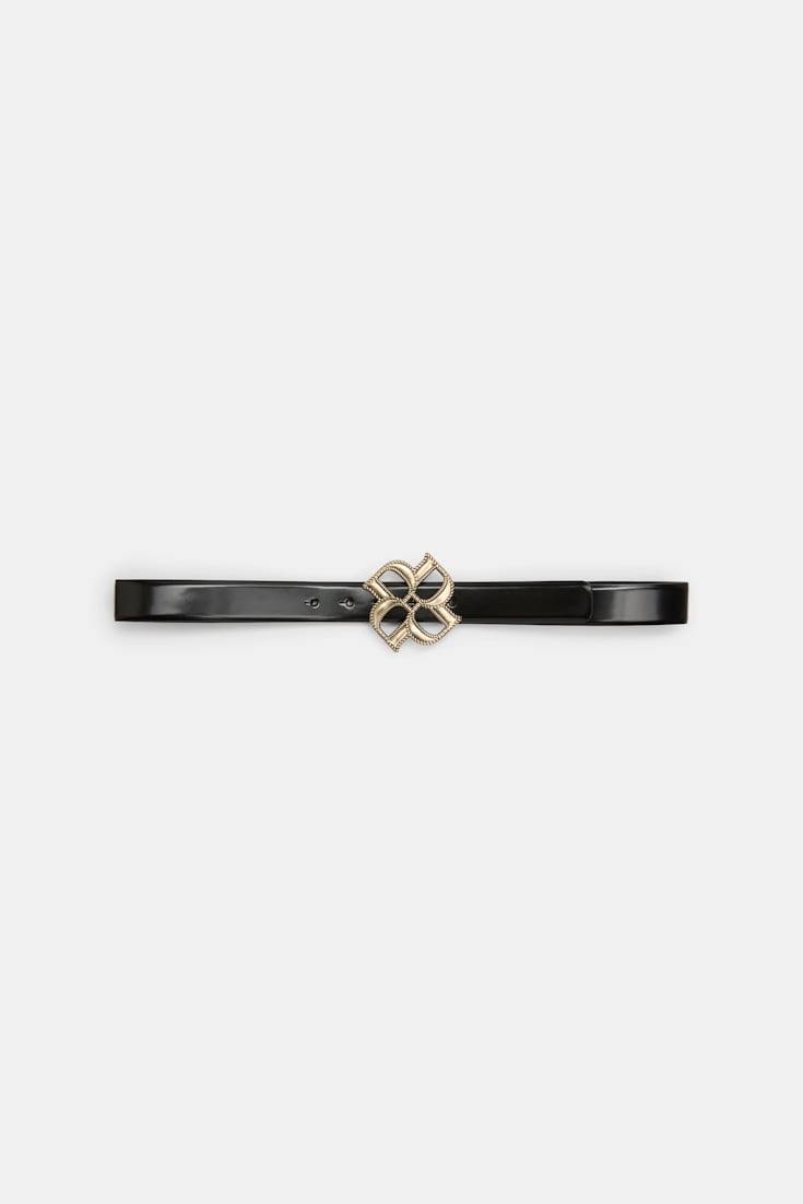 Dorothee Schumacher Gürtel mit D-Rose Schließe pure black