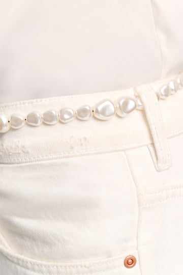 Dorothee Schumacher Leather belt with pearl bead embellishment chocolate