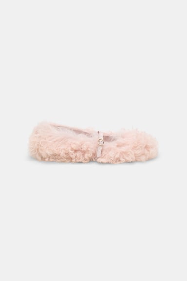 Dorothee Schumacher Furry Mary-Jane Ballerinas light powder