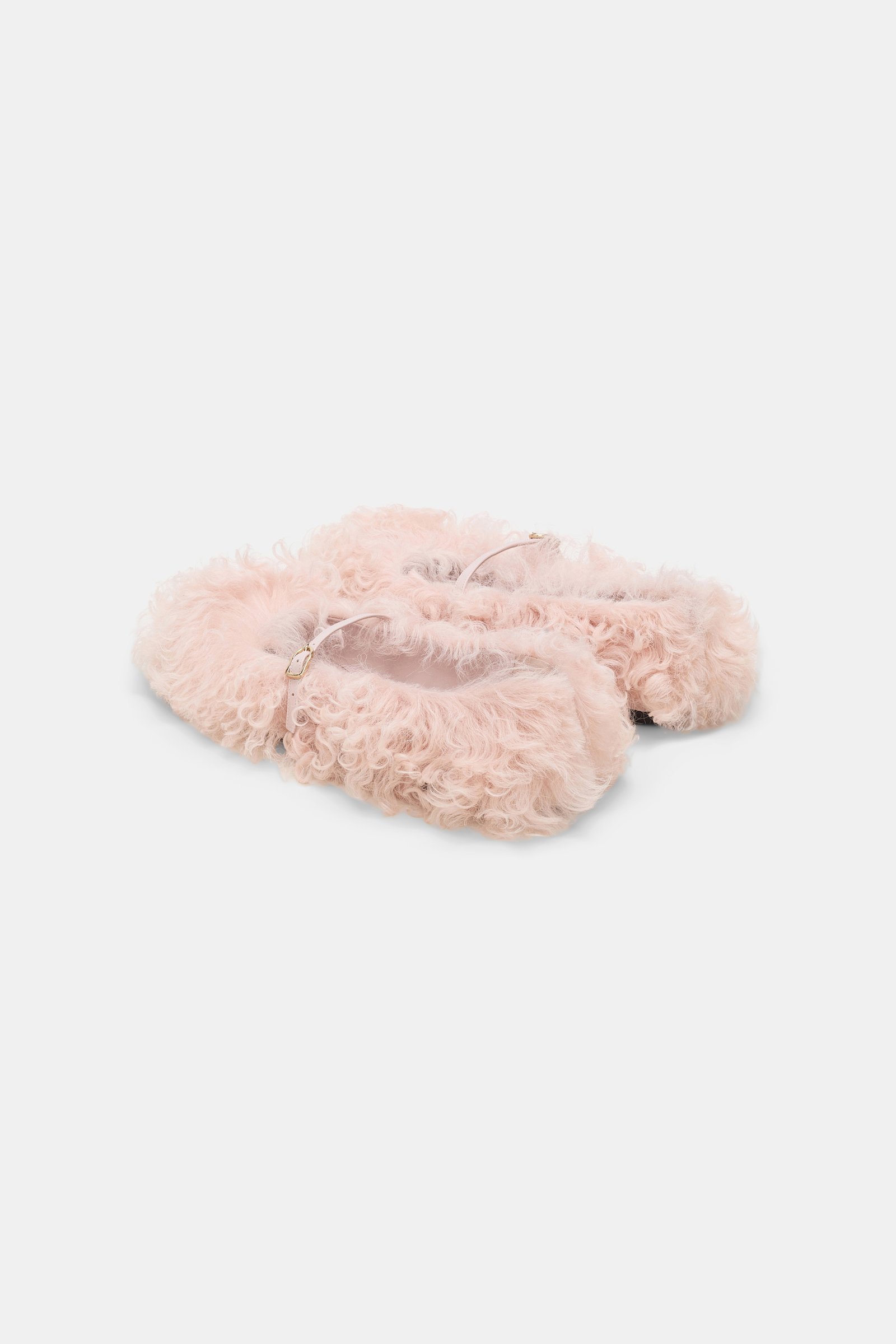 Dorothee Schumacher Furry Mary-Jane Ballerinas light powder