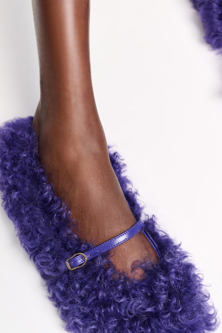 Dorothee Schumacher Curly sheepskin Mary-Janes plum
