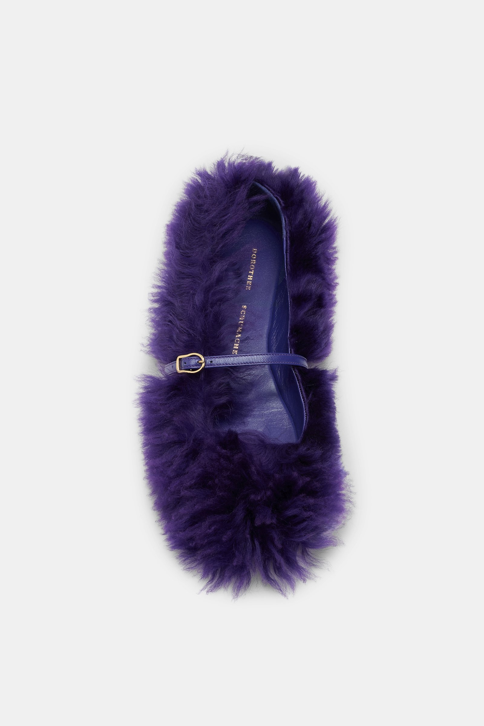 Dorothee Schumacher Curly sheepskin Mary-Janes plum