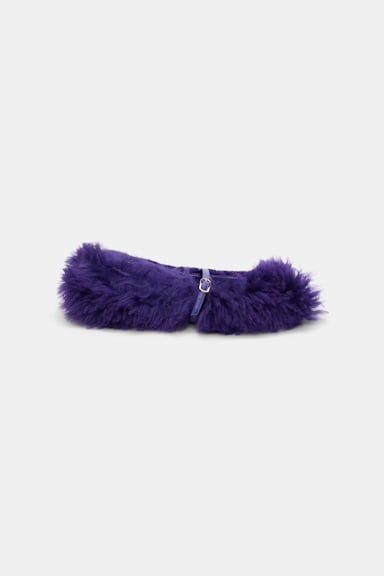 Dorothee Schumacher Furry Mary-Jane Ballerinas plum